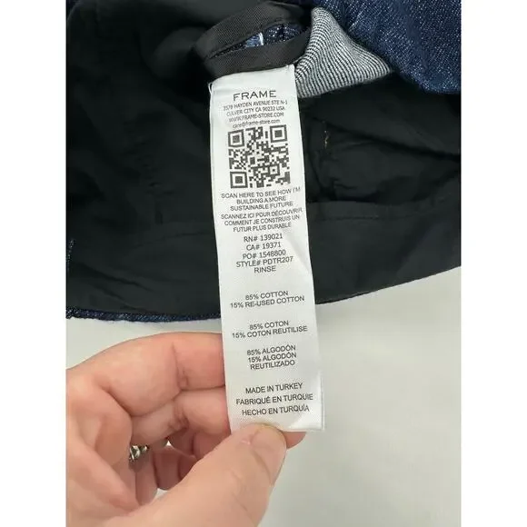 Frame Pintuck Denim Trouser Size 27 - Picture 10 of 10